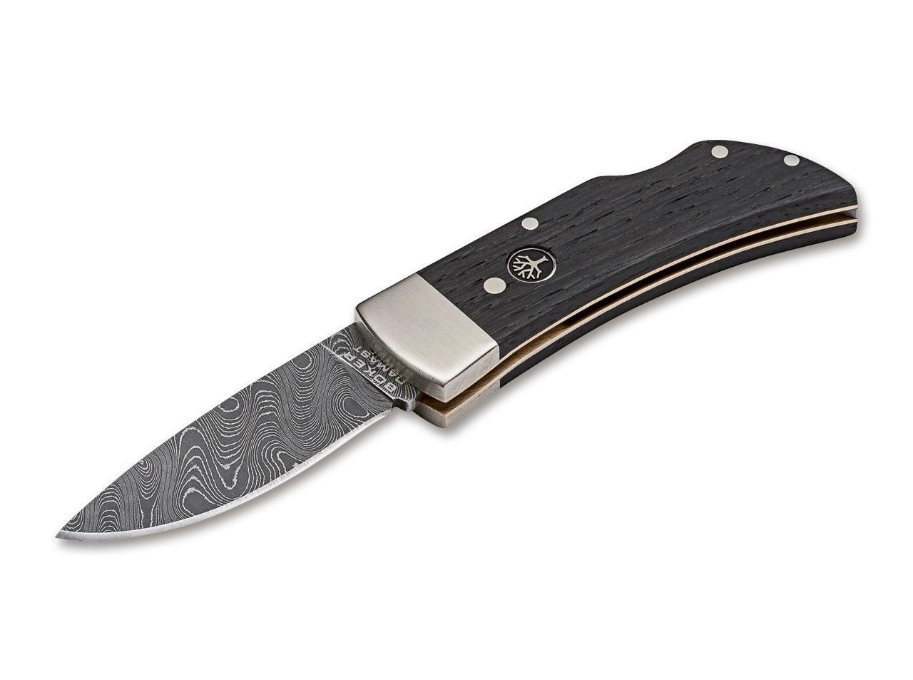 Böker Manufaktur Pocket Bog Oak Damascus Çakı