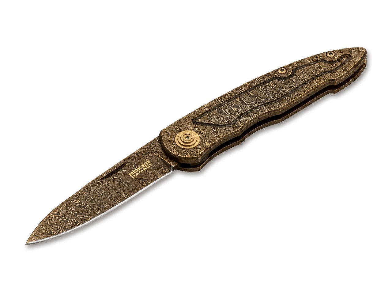 Böker Manufaktur Solingen Merlin Damascus Masterpiece Gold Çakı
