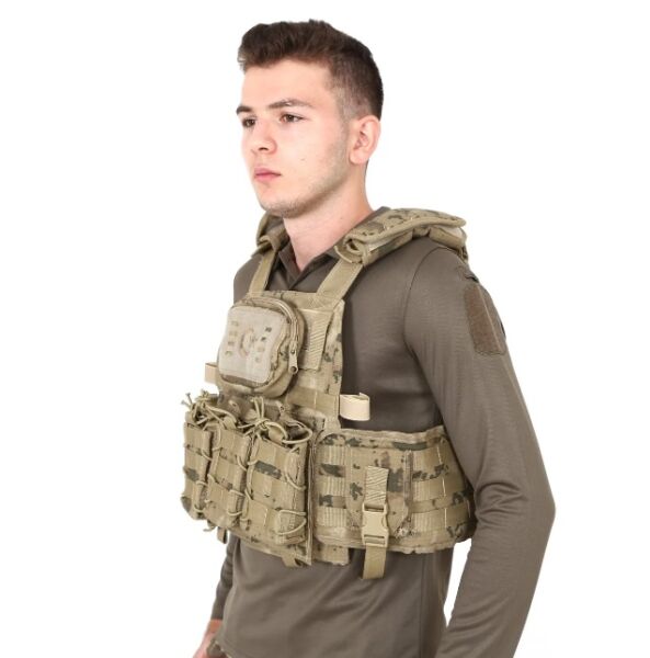 Tactical Balistik Plaka Takılabilen Açık Cepli Jandarma Kamuflaj Hücum Yeleği