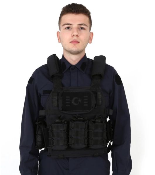 Tactical Balistik Plaka Takılabilen Açık Cepli Siyah Hücum Yeleği